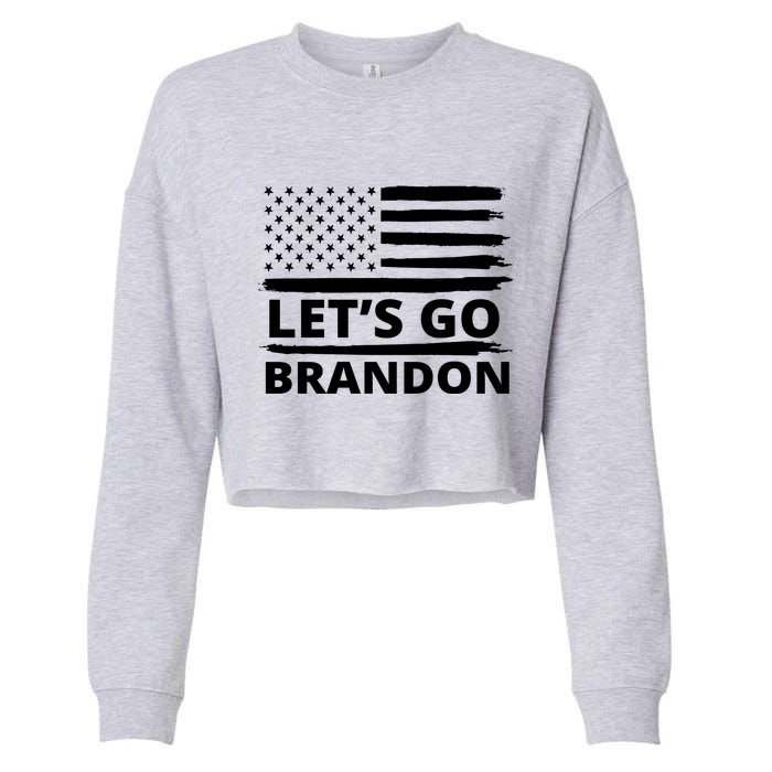 Let's Go Brandon American Flag Cropped Pullover Crew
