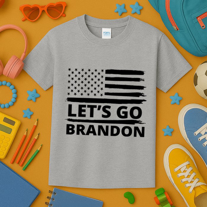 Let's Go Brandon American Flag Kids T-Shirt