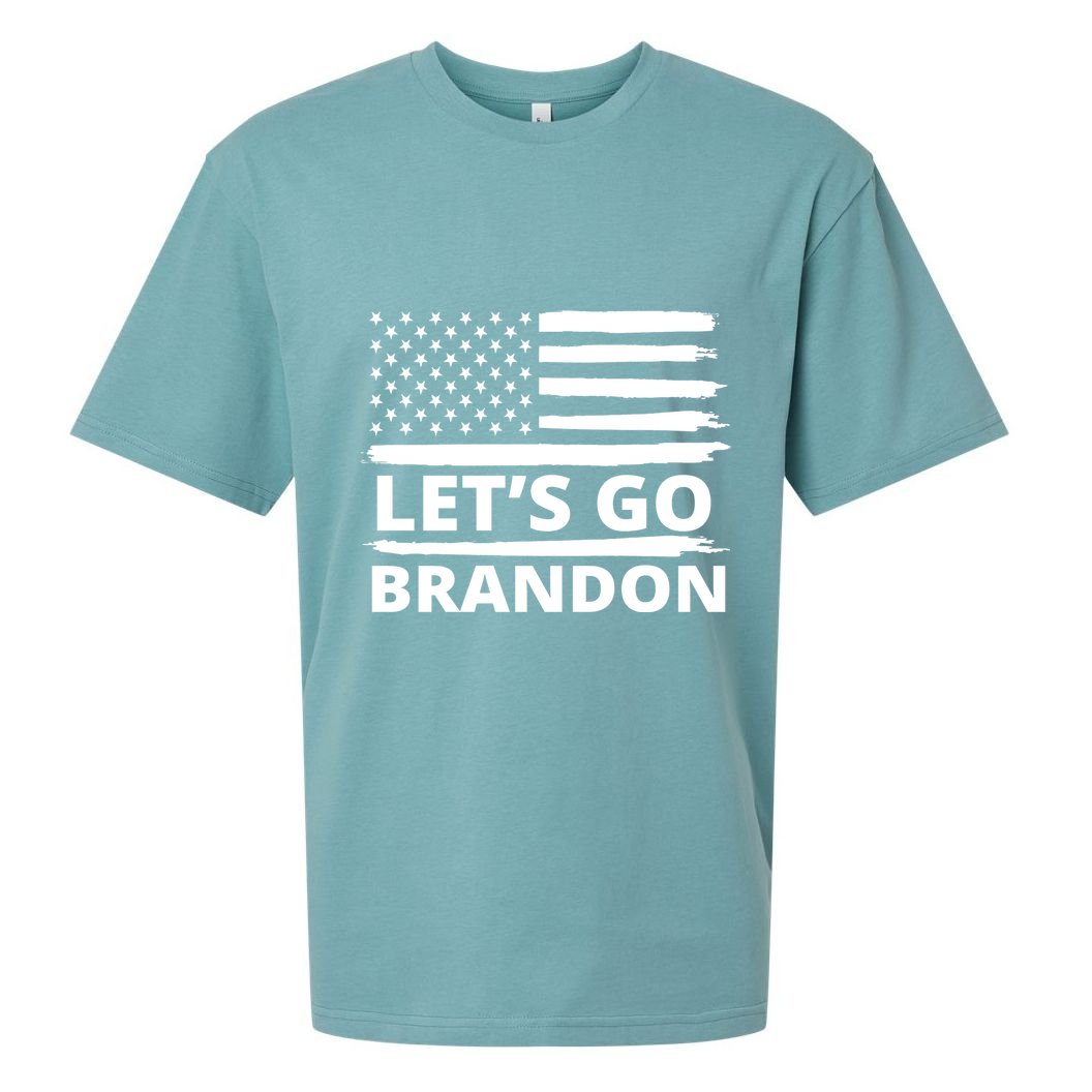 Let's Go Brandon American Flag Sueded Cloud Jersey T-Shirt