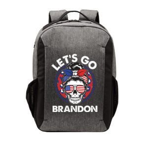 Let's Go Brandon American Flag Hairbun Skull Vector Backpack