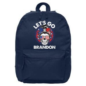 Let's Go Brandon American Flag Hairbun Skull 16 in Basic Backpack