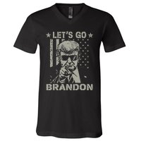 Lets Go Braden Brandon US Flag Funny Trendy Sarcastic V-Neck T-Shirt