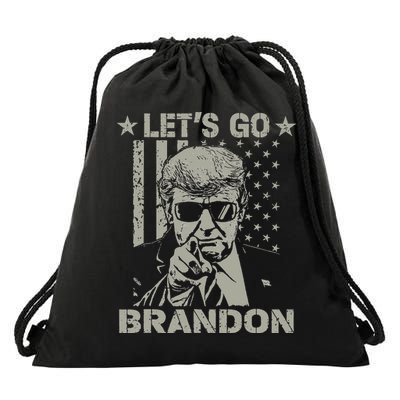 Lets Go Braden Brandon US Flag Funny Trendy Sarcastic Drawstring Bag