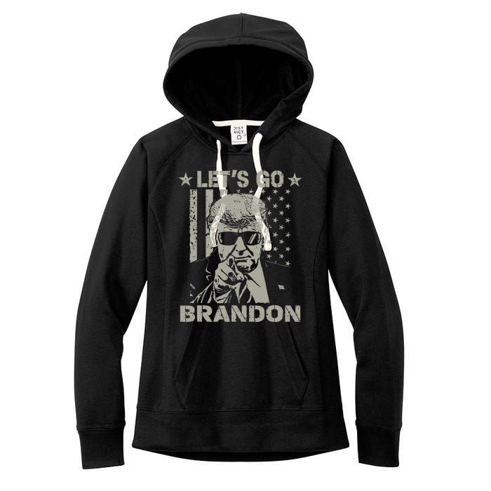 Lets Go Braden Brandon US Flag Funny Trendy Sarcastic Women's Fleece Hoodie