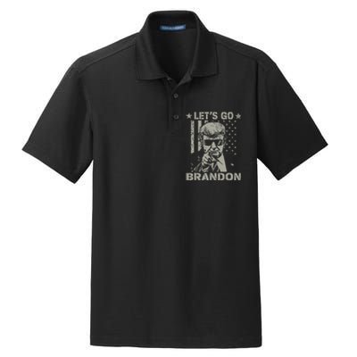 Lets Go Braden Brandon US Flag Funny Trendy Sarcastic Dry Zone Grid Polo