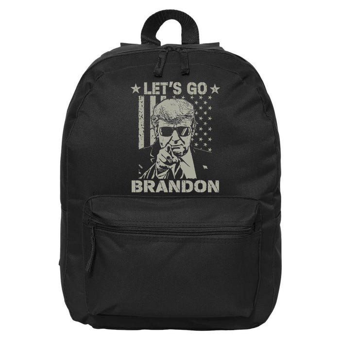 Lets Go Braden Brandon US Flag Funny Trendy Sarcastic 16 in Basic Backpack