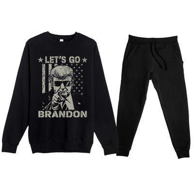 Lets Go Braden Brandon US Flag Funny Trendy Sarcastic Premium Crewneck Sweatsuit Set