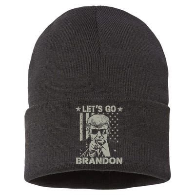 Lets Go Braden Brandon US Flag Funny Trendy Sarcastic Sustainable Knit Beanie