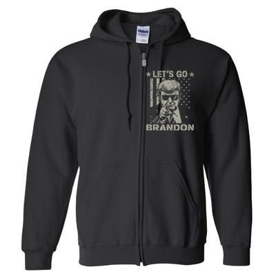 Lets Go Braden Brandon US Flag Funny Trendy Sarcastic Full Zip Hoodie