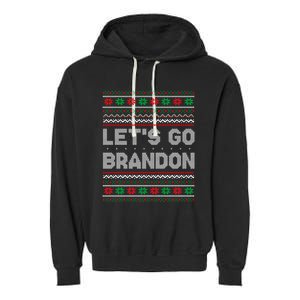 Let's Go Brandon Anti Biden Chant TRUMP 2024 Ugly Christmas Garment-Dyed Fleece Hoodie