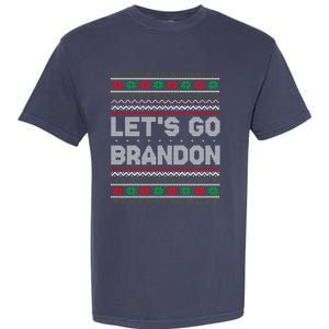 Let's Go Brandon Anti Biden Chant TRUMP 2024 Ugly Christmas Garment-Dyed Heavyweight T-Shirt