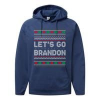 Let's Go Brandon Anti Biden Chant TRUMP 2024 Ugly Christmas Performance Fleece Hoodie