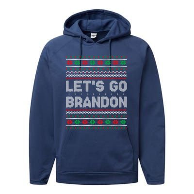 Let's Go Brandon Anti Biden Chant TRUMP 2024 Ugly Christmas Performance Fleece Hoodie