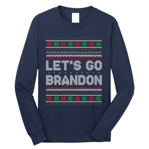 Let's Go Brandon Anti Biden Chant TRUMP 2024 Ugly Christmas Long Sleeve Shirt