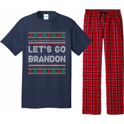 Let's Go Brandon Anti Biden Chant TRUMP 2024 Ugly Christmas Pajama Set