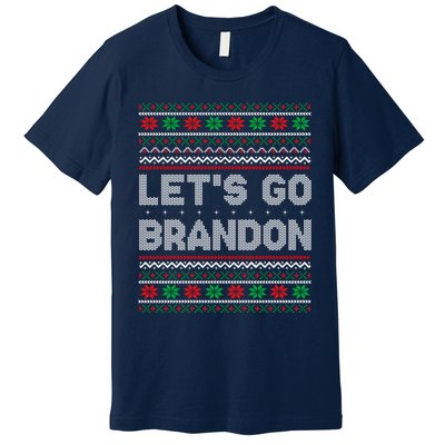 Let's Go Brandon Anti Biden Chant TRUMP 2024 Ugly Christmas Premium T-Shirt