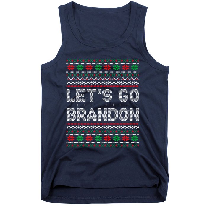 Let's Go Brandon Anti Biden Chant TRUMP 2024 Ugly Christmas Tank Top