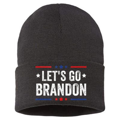 Lets Go Brandon Anti Liberal Us Flag Sustainable Knit Beanie