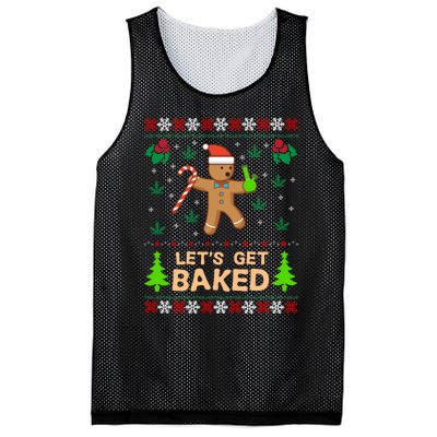 Lets Get Baked Ugly - Weed Christmas Gift Xmas Mesh Reversible Basketball Jersey Tank