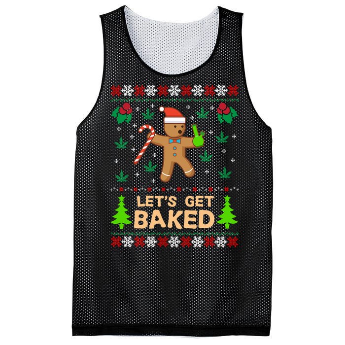 Lets Get Baked Ugly - Weed Christmas Gift Xmas Mesh Reversible Basketball Jersey Tank