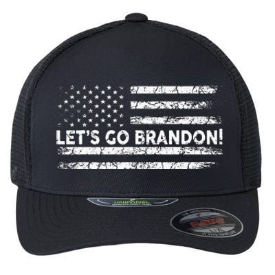 Lets Go Brandon Joe Biden Chant Impeach Biden USA Flag Flexfit Unipanel Trucker Cap