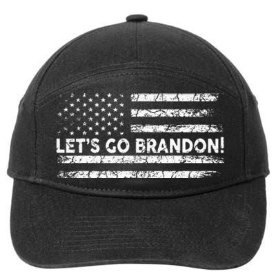 Lets Go Brandon Joe Biden Chant Impeach Biden USA Flag 7-Panel Snapback Hat