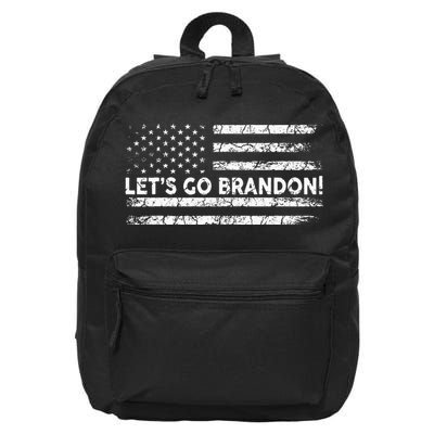 Lets Go Brandon Joe Biden Chant Impeach Biden USA Flag 16 in Basic Backpack