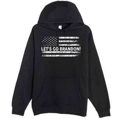 Lets Go Brandon Joe Biden Chant Impeach Biden USA Flag Premium Pullover Hoodie