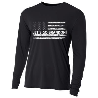 Lets Go Brandon Joe Biden Chant Impeach Biden USA Flag Cooling Performance Long Sleeve Crew