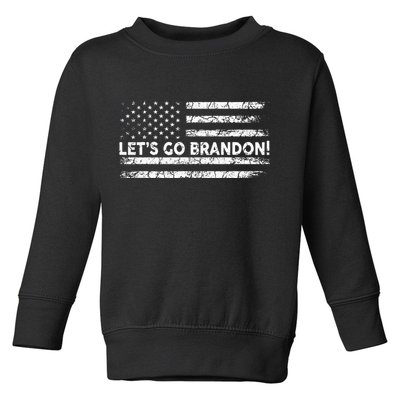 Lets Go Brandon Joe Biden Chant Impeach Biden USA Flag Toddler Sweatshirt
