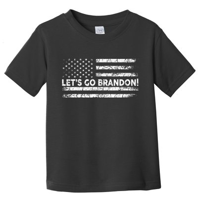 Lets Go Brandon Joe Biden Chant Impeach Biden USA Flag Toddler T-Shirt