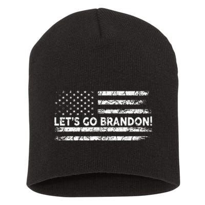 Lets Go Brandon Joe Biden Chant Impeach Biden USA Flag Short Acrylic Beanie