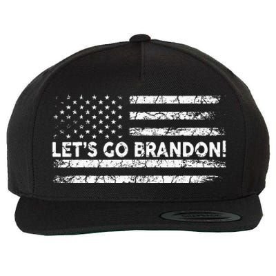 Lets Go Brandon Joe Biden Chant Impeach Biden USA Flag Wool Snapback Cap