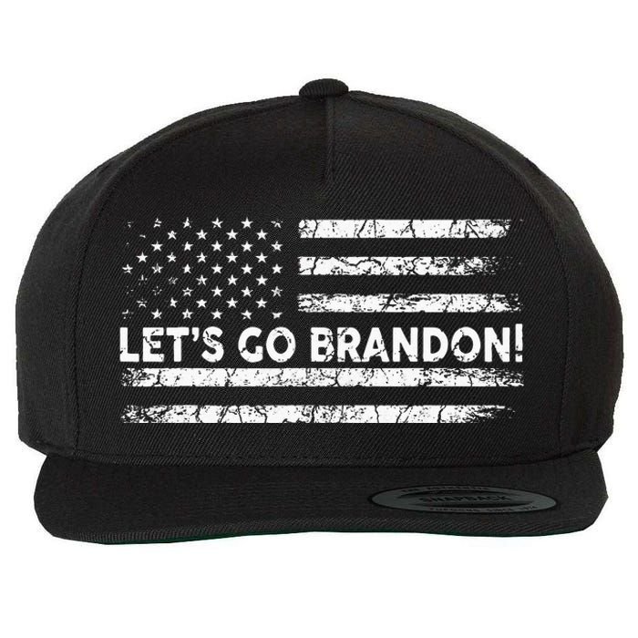 Lets Go Brandon Joe Biden Chant Impeach Biden USA Flag Wool Snapback Cap