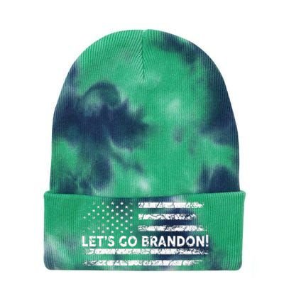 Lets Go Brandon Joe Biden Chant Impeach Biden USA Flag Tie Dye 12in Knit Beanie