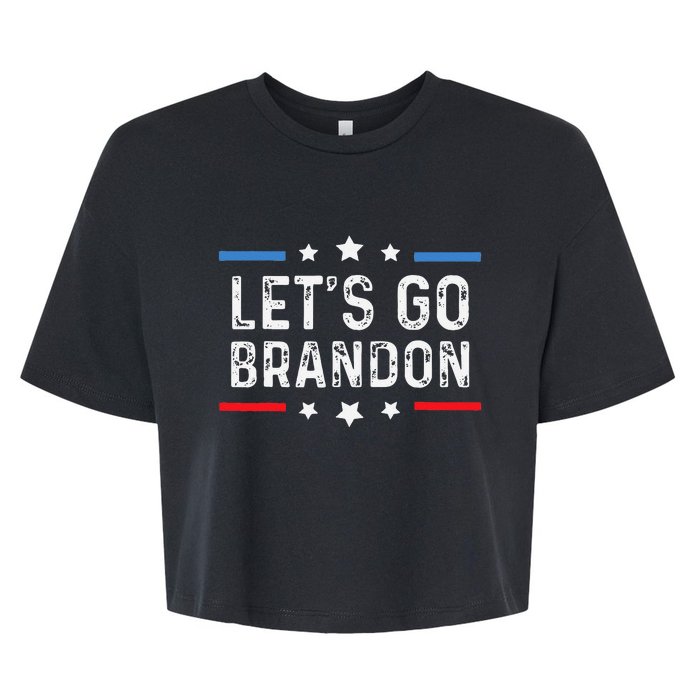 Lets Go Brandon Lets Go Brandon Funny Bella+Canvas Jersey Crop Tee