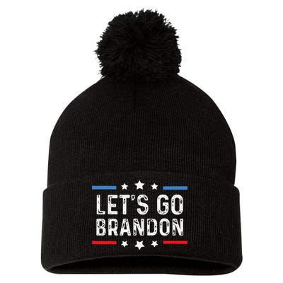 Lets Go Brandon Lets Go Brandon Funny Pom Pom 12in Knit Beanie