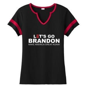 Let's Go Brandon Make American Great Again Ladies Halftime Notch Neck Tee