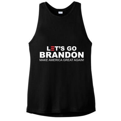 Let's Go Brandon Make American Great Again Ladies PosiCharge Tri-Blend Wicking Tank