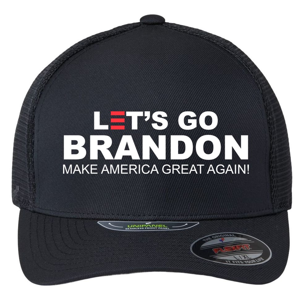 Let's Go Brandon Make American Great Again Flexfit Unipanel Trucker Cap