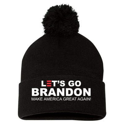 Let's Go Brandon Make American Great Again Pom Pom 12in Knit Beanie