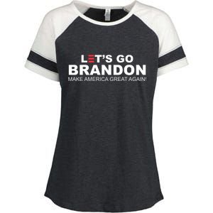 Let's Go Brandon Make American Great Again Enza Ladies Jersey Colorblock Tee