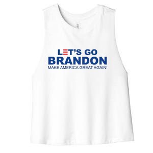 Let's Go Brandon Make American Great Again Women's Racerback Cropped Tank