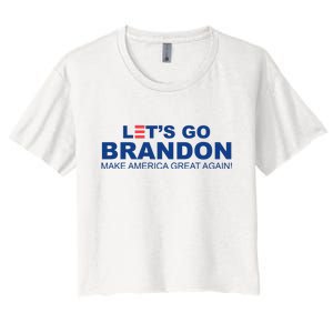 Let's Go Brandon Make American Great Again Women's Crop Top Tee