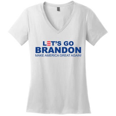 Let's Go Brandon Make American Great Again Women's V-Neck T-Shirt