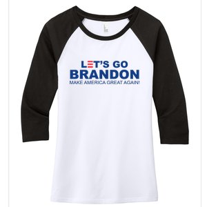 Let's Go Brandon Make American Great Again Women's Tri-Blend 3/4-Sleeve Raglan Shirt