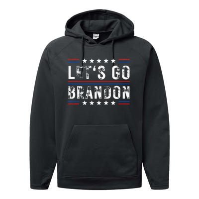 Lets Go Brandon Tee Funny Trendy Sarcastic Lets Go Brandon Performance Fleece Hoodie