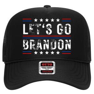 Lets Go Brandon Tee Funny Trendy Sarcastic Lets Go Brandon High Crown Mesh Back Trucker Hat