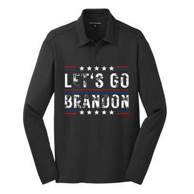 Lets Go Brandon Tee Funny Trendy Sarcastic Lets Go Brandon Silk Touch Performance Long Sleeve Polo