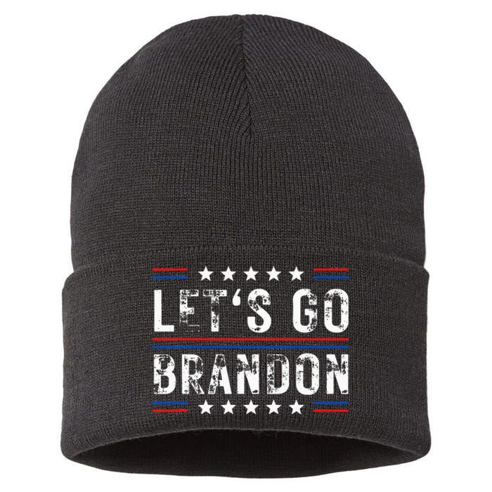 Lets Go Brandon Tee Funny Trendy Sarcastic Lets Go Brandon Sustainable Knit Beanie